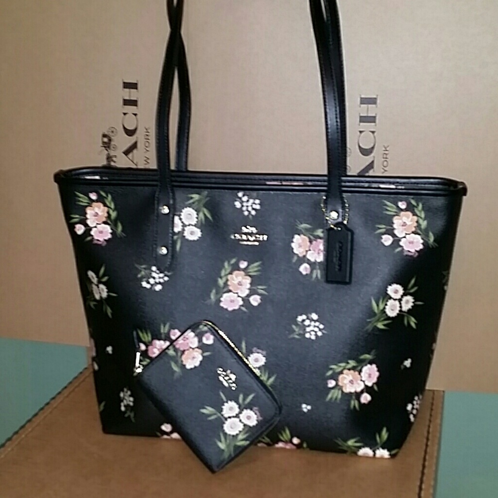NEW●AUTHENTIC COACH BAG & WALLET SET●DAISY PRINT🌷 - Picture 1 of 8